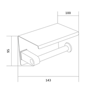 Mexen paper holder with shelf, gold - 701197-50