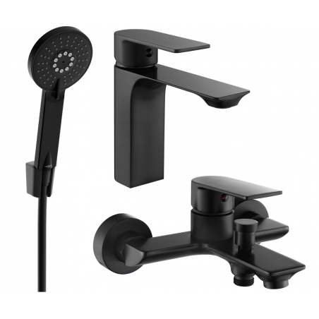 Mexen Alexa R40 bathtub set, Black - 71203R40-70