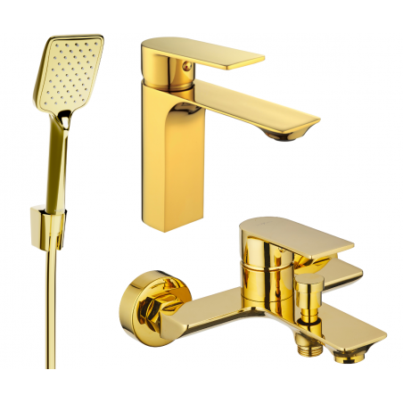 Mexen Alexa R62 bathtub set, Gold - 71203R62-50