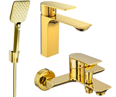 Mexen Alexa R62 bathtub set, Gold - 71203R62-50