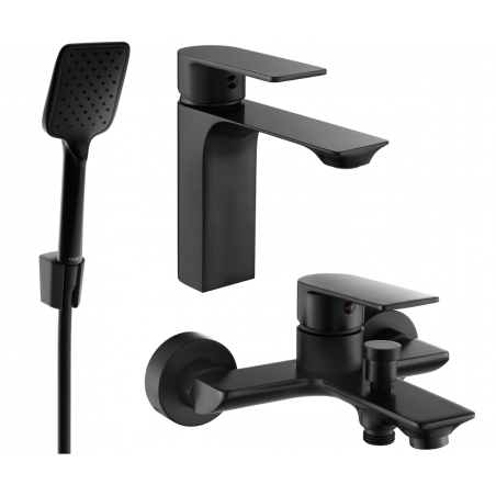 Mexen Alexa R62 bath set, black - 71203R62-70