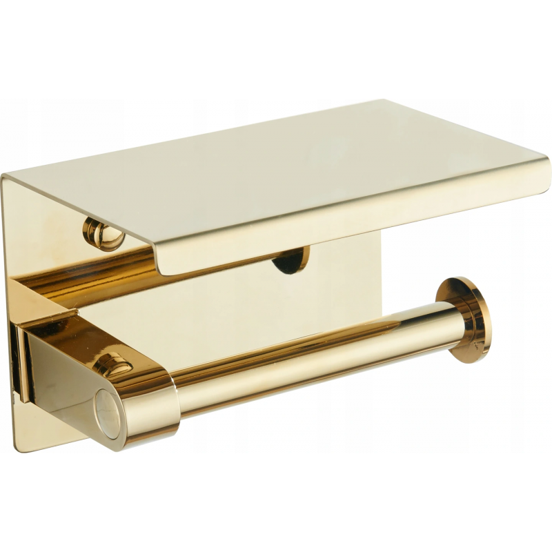 Mexen toilet roll holder with a shelf, Gold - 701197-50