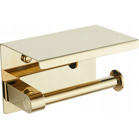 Mexen paper holder with shelf, gold - 701197-50