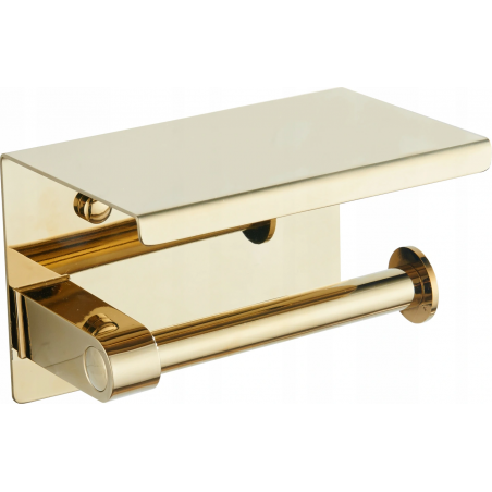 Mexen toilet roll holder with a shelf, Gold - 701197-50