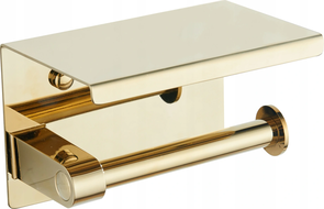 Mexen toilet roll holder with a shelf, Gold - 701197-50