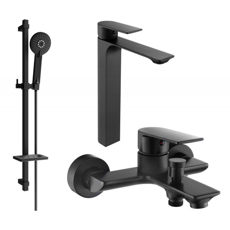 Mexen Alexa DQ40 bathtub set, Black - 71213DQ40-70