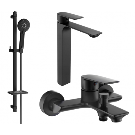 Mexen Alexa DQ40 bathtub set, Black - 71213DQ40-70