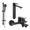 Mexen Alexa DQ40 bathtub set, Black - 71213DQ40-70