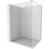 Mexen Kioto Walk-in Shower Wall 95 x 200 cm, Transparent 8 mm, Brushed Gold - 800-095-101-55-00
