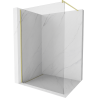 Mexen Kioto Walk-in Shower Wall 65 x 200 cm, Transparent 8 mm, Brushed Gold - 800-065-101-55-00