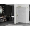 Mexen Kioto Walk-in Shower Wall 50 x 200 cm, transparent 8 mm, brushed gold - 800-050-101-55-00