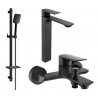 Mexen Alexa DQ62 bath set, black - 71213DQ62-70