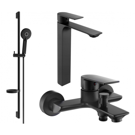 Mexen Alexa DS40 Bath Set, Black - 71213DS40-70