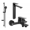 Mexen Alexa DS40 Bath Set, Black - 71213DS40-70