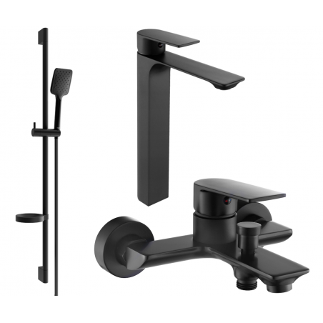 Mexen Alexa DS62 bath set, black - 71213DS62-70
