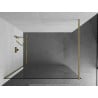 Mexen Kioto Walk-in Shower Wall 110 x 200 cm, Transparent 8 mm, Brushed Gold - 800-110-101-55-00