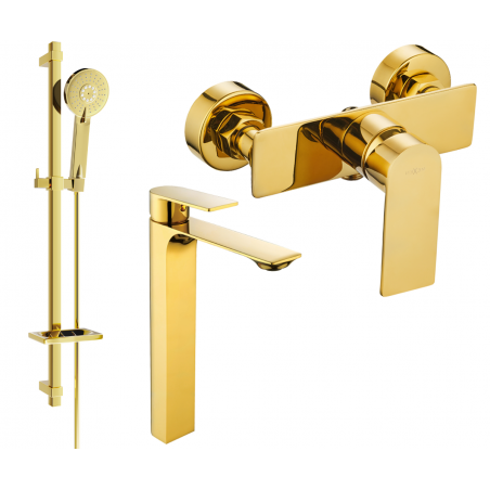 Mexen Alexa DQ40 shower set, Gold - 71214DQ40-50