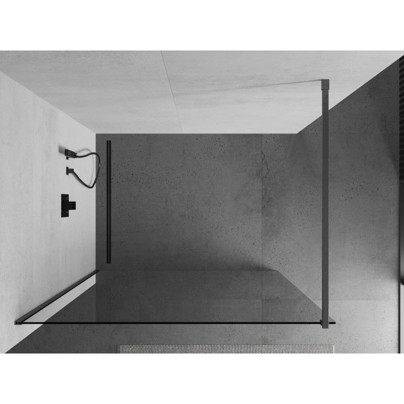 Mexen Kioto Walk-In Shower Screen 70 x 200 cm, Transparent 8 mm, Brushed Gun Gray - 800-070-101-66-00