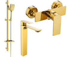 Mexen Alexa DQ62 shower set, Gold - 71214DQ62-50