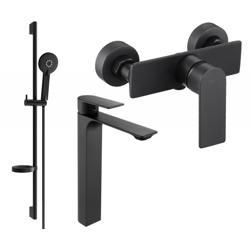 Mexen Alexa DS40 shower set, Black - 71214DS40-70