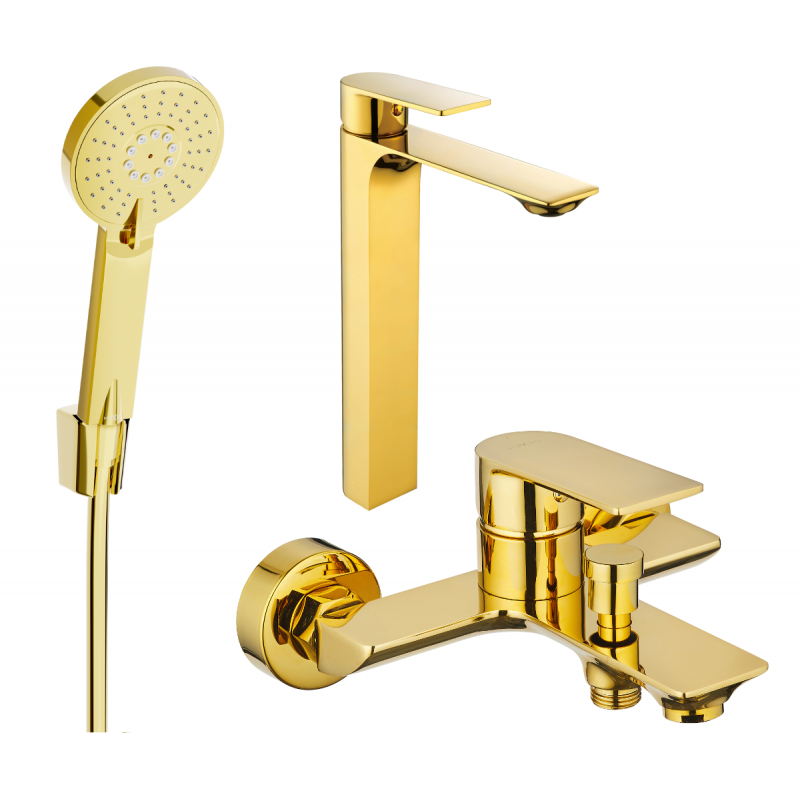 Mexen Alexa R40 bath set, gold - 71213R40-50