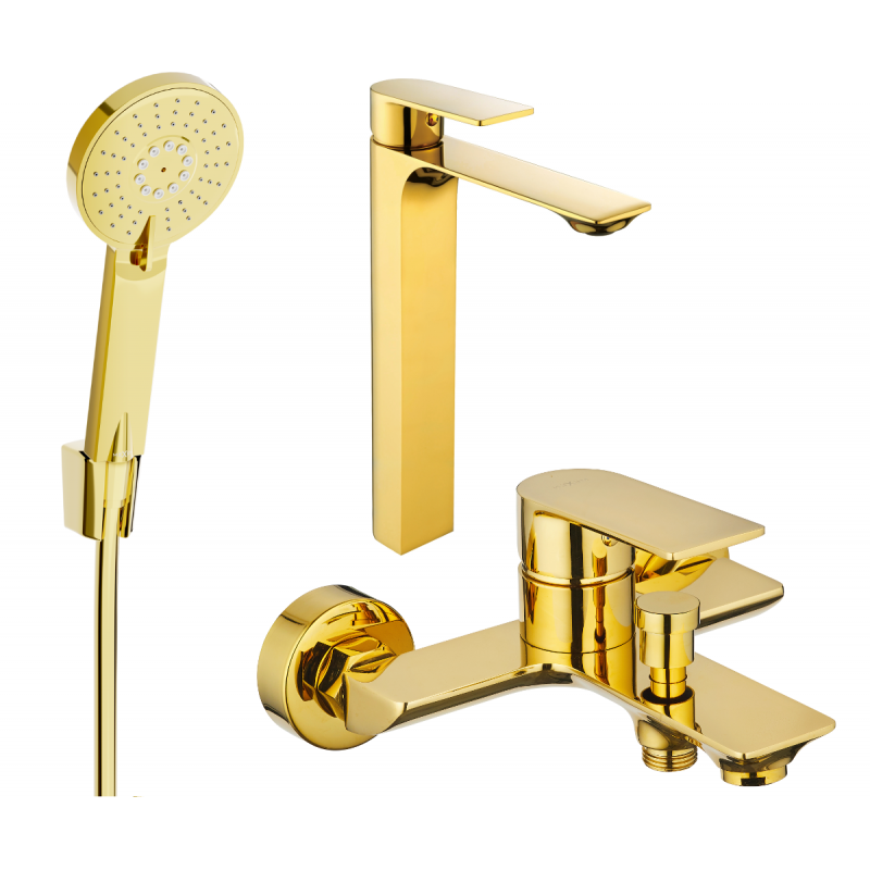 Mexen Alexa R40 bathtub set, Gold - 71213R40-50