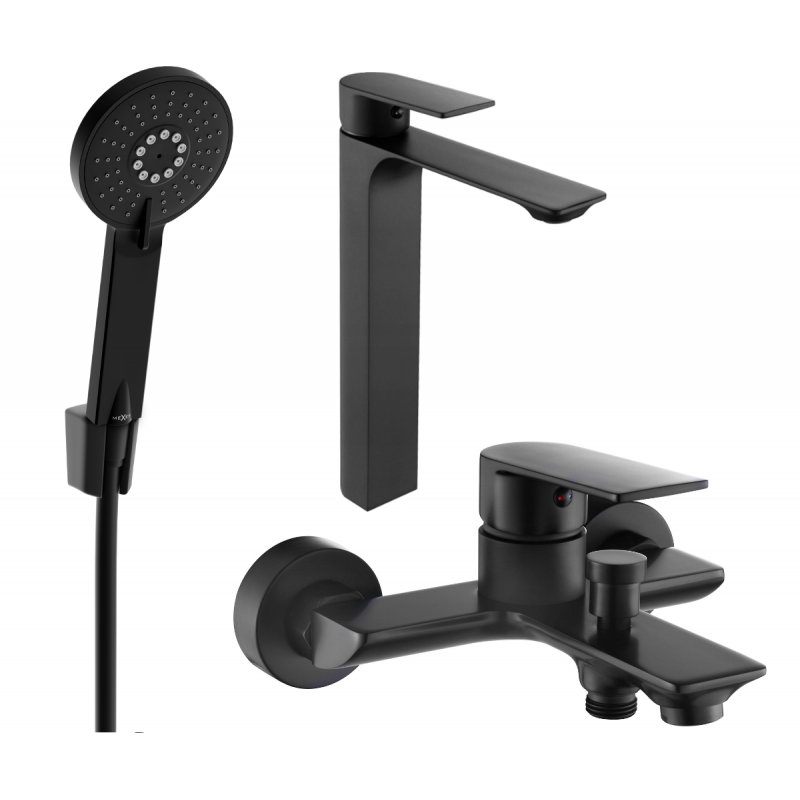 Mexen Alexa R40 bathtub set, Black - 71213R40-70