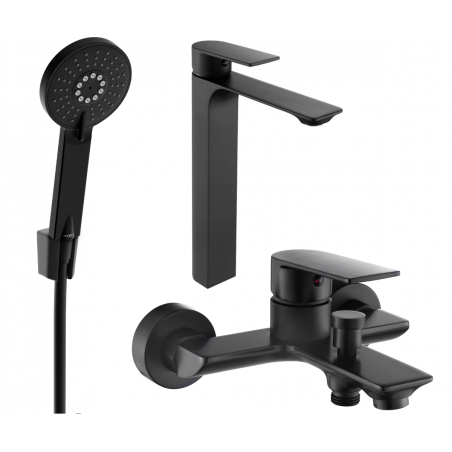 Mexen Alexa R40 Bath Set, Black - 71213R40-70