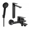 Mexen Alexa R40 bathtub set, Black - 71213R40-70
