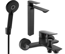 Mexen Alexa R40 bathtub set, Black - 71213R40-70