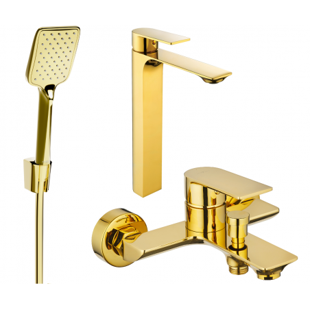 Mexen Alexa R62 bath set, gold - 71213R62-50