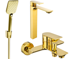 Mexen Alexa R62 bathtub set, Gold - 71213R62-50