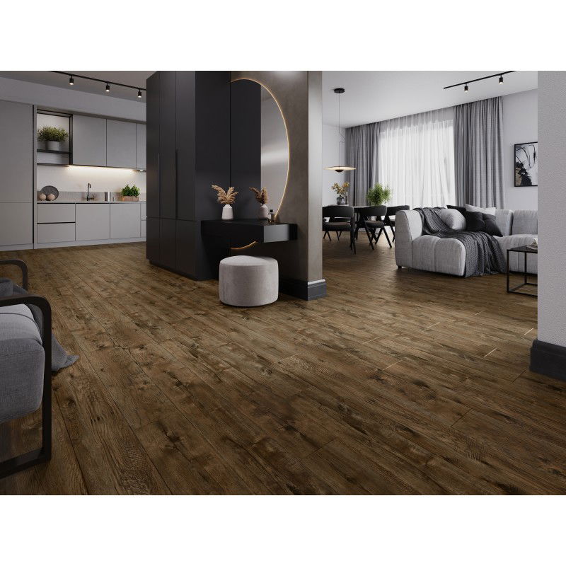 Mexen Orange Beach vinyl panels 1240 x 182 mm SPC 6.5 mm, IXPE underlay 1.5 mm, 4 V-groove, Walnut - F1028-1240-182-505-4V1-02