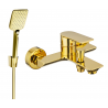 Mexen Alexa R62 bathtub mixer tap with shower head, Gold - 7123R62-50