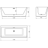 Mexen Volta freestanding wall-mounted bathtub 67 x 29.5 in, white, chrome overflow - 51131707500-01