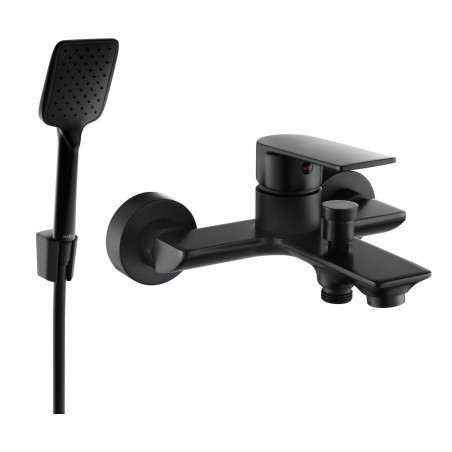 Mexen Alexa R62 bath mixer with shower set, black - 7123R62-70