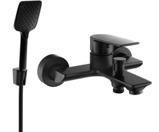 Mexen Alexa R62 bathtub mixer tap with shower head, Black - 7123R62-70