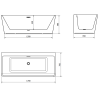 Mexen Volta freestanding wall bathtub 67 x 29.5 in, white, brushed copper overflow - 51131707500-65