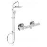 Mexen Slim Tord exposed shower set with overhead shower and thermostatic shower mixer, chrome - 77105200-00