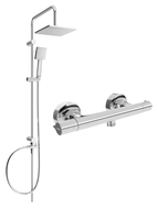 Mexen Slim Tord exposed shower set with overhead shower and thermostatic shower mixer, chrome - 77105200-00