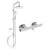 Mexen Erik exposed shower set with rain showerhead and Slim thermostatic shower mixer, chrome - 77105205-00
