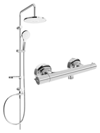 Mexen Slim Erik exposed shower set with rain showerhead and thermostatic shower faucet, chrome - 77105205-00