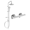 Mexen Slim Carl exposed shower set with rain shower head and thermostatic shower mixer, chrome - 77105240-00