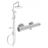 Mexen Kai Erik exposed shower set with rain shower head and thermostatic shower mixer, chrome - 77100205-00