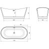 Mexen Montana freestanding bathtub 170 x 80 cm, black, rose gold overflow - 52011708070-60