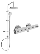 Mexen Carl surface-mounted shower set with a rainmaker and thermostatic mixer tap Kai, Chrome - 77100240-00