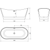 Mexen Montana freestanding bathtub 180 x 80 cm, white, chrome overflow - 52011808000-01