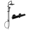 Mexen Tord surface-mounted shower set with a rainmaker and thermostatic mixer tap Kai, Black - 77100200-70