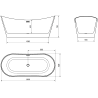 Mexen Montana freestanding bathtub 180 x 80 cm, white, brushed copper overflow - 52011808000-65