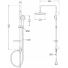 Mexen Kai Erik exposed shower set with rain shower head and thermostatic shower mixer, black - 77100205-70
